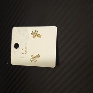 Costume jewelry cross earrings